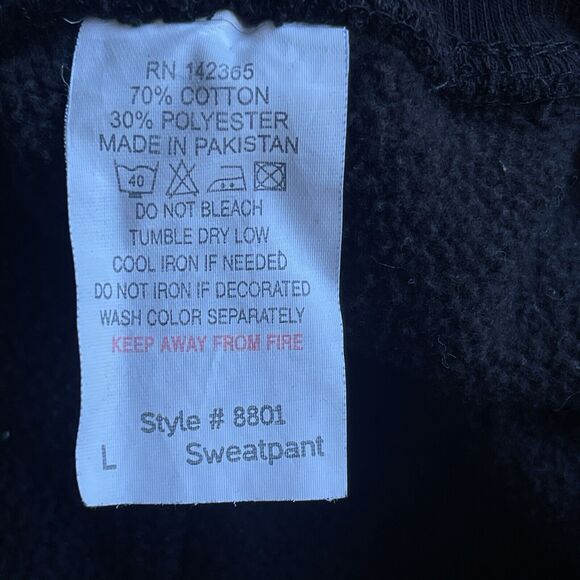 Grafitti Spellout Womens Sweatpants Large Black Jogger Pants Athleisure Hip Hop - Picture 4 of 9